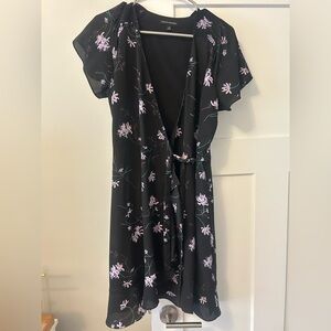 Banana Republic Black Floral Midi Dress